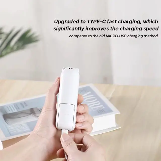 Alt view image 6 of 7 - Portable Mini Fan with Powerbank, 3-Speed USB Rechargeable, 25Hr Battery Life, Brown/Green