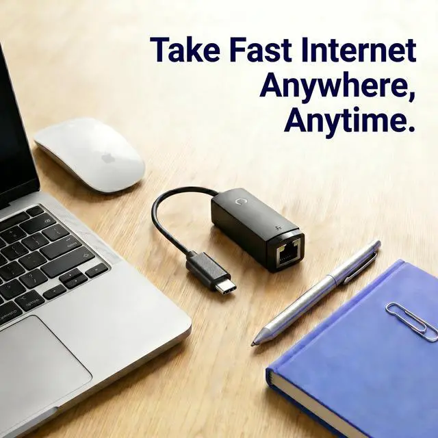 Alt view image 7 of 7 - Ethernet Network Adapter, USB to RJ45 LAN Wired Adapter for Ultrabook, Chromebook, Laptop, Desktop, Plug and Play Type-C to100 Mbps, Compatible with MacBook Steam Deck, Switch, Windows
