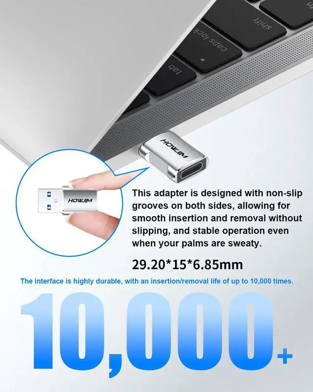 Alt view image 4 of 7 - USB to USB C Adapter 4 Pack, 3A Fast Charging 5Gbps Data Transfer,USB C Female to A Male Charger Converter for M-ac Book Pad Pro Phone 15/16/17 Ga-laxy Smartphone Laptop Tablet Type-C device Silver
