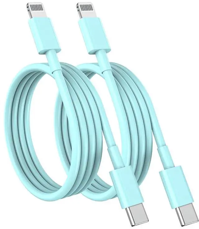 Main image of 2 Pack USB C to Lightning Cable,6FT MFi Certified iPhone Charger Cord,6 Foot USB Type C to Lightning Fast Cable Compatible with 13/12/11/11Pro/11Max/ X/XS/XR/XS Max/8/7/6/SE/iPad,Light Blue