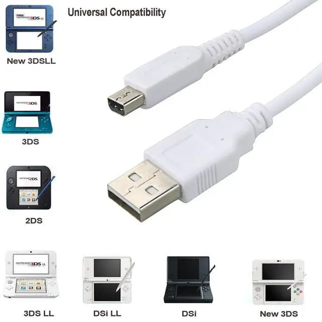 Alt view image 2 of 6 - 2 Pack 3M/10FT USB Charger Power Cable Compatible with 3DS, DSi, New 2DS XL, New 3DS