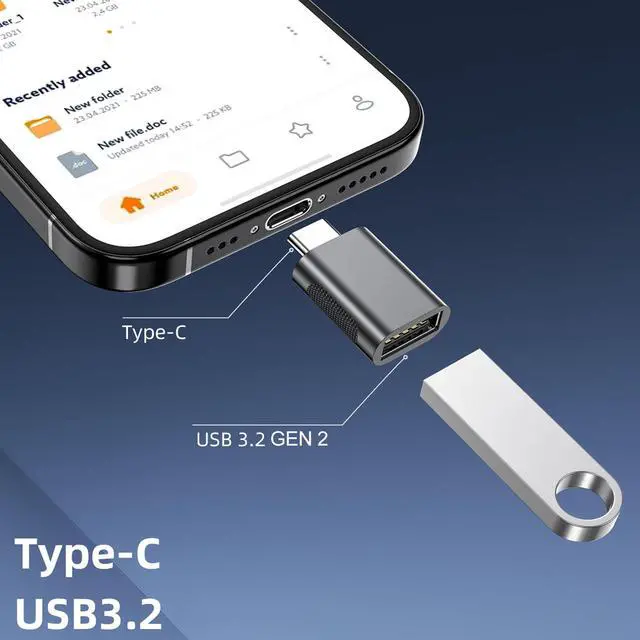 Alt view image 3 of 7 - USB C Adapter, USBC Male to A Female 3.2 Connector, OTG Adapter Type C Converter USB High Speed Data Transfer for MacBook, Ipad, iPhone, Samsung Galaxy and More Type C Devices (2 Pack)