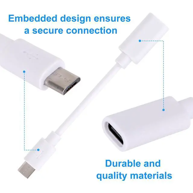 Alt view image 4 of 7 - 4pcs USB-C to Micro USB Adapter Cable for Eufy Outdoor Camera & Solar Panel, 10.3cm/4.06in Type-C to Micro USB Converter Power Charging Cable for Eufy Accessories