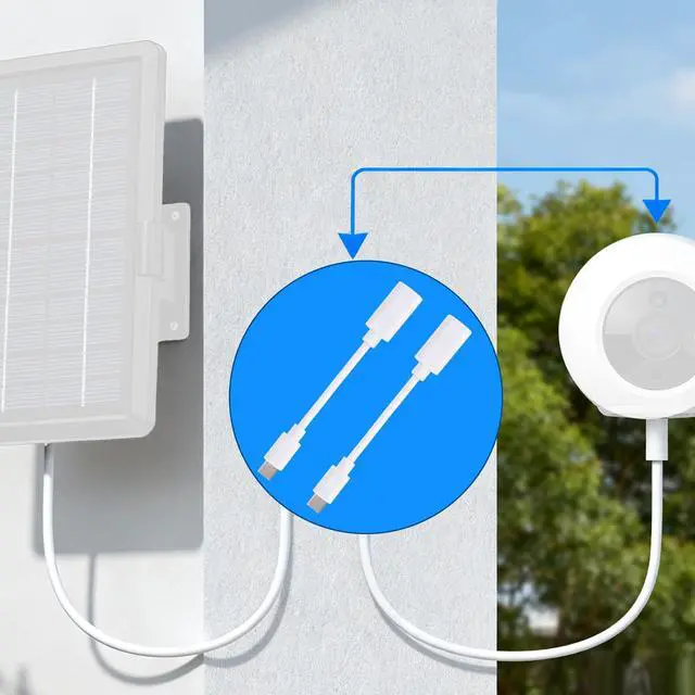Alt view image 6 of 7 - 4pcs USB-C to Micro USB Adapter Cable for Eufy Outdoor Camera & Solar Panel, 10.3cm/4.06in Type-C to Micro USB Converter Power Charging Cable for Eufy Accessories