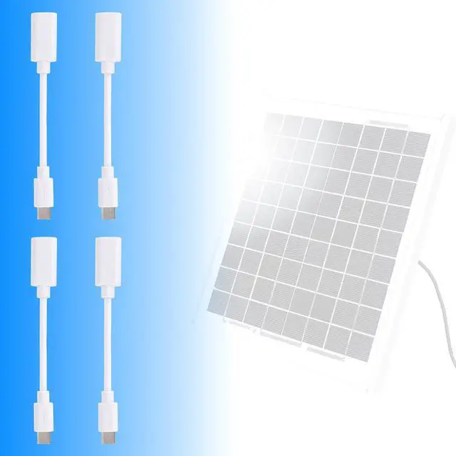 Alt view image 5 of 7 - 4pcs USB-C to Micro USB Adapter Cable for Eufy Outdoor Camera & Solar Panel, 10.3cm/4.06in Type-C to Micro USB Converter Power Charging Cable for Eufy Accessories