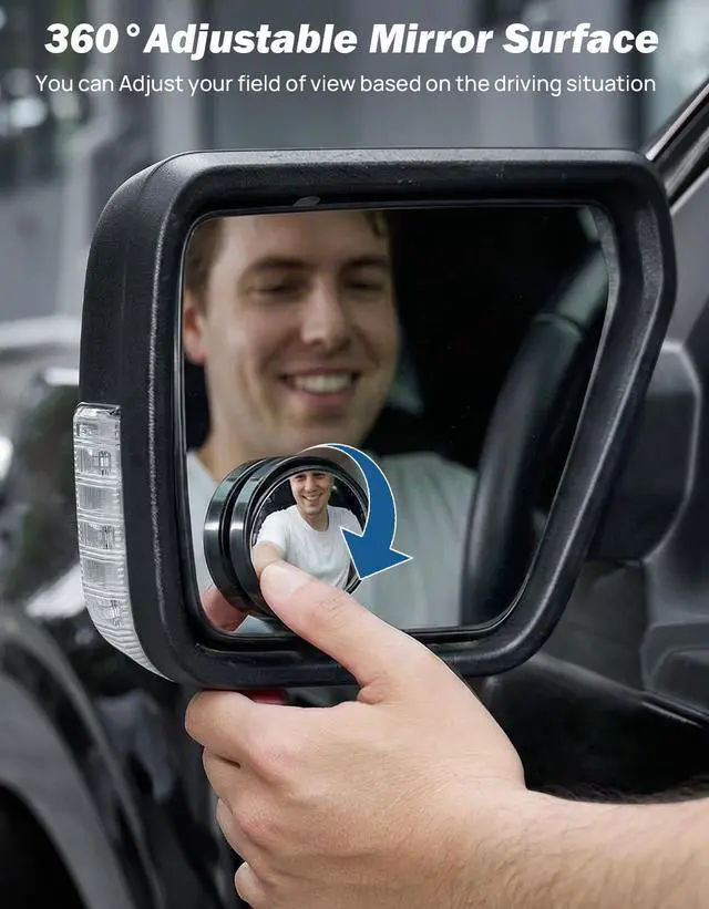 Alt view image 3 of 7 - Blind Spot Mirror 2 Pack HD Frame Convex Glass for Wide Angle View and Safer Lane Changing Compatible with Cars SUVs Trucks RVs Easy Stick On & Long Lasting Durability
