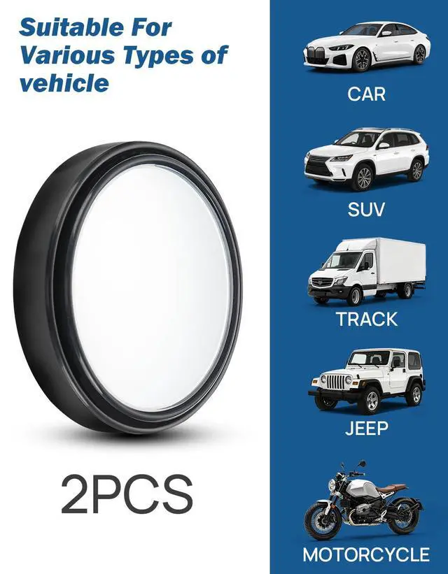 Alt view image 7 of 7 - Blind Spot Mirror 2 Pack HD Frame Convex Glass for Wide Angle View and Safer Lane Changing Compatible with Cars SUVs Trucks RVs Easy Stick On & Long Lasting Durability