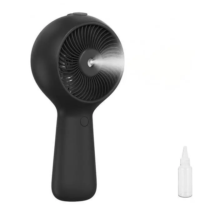 Main image of Portable Handheld Fan, Misting Fans with USB Rechargeable, 3 Speed Personal Fan Handheld and Desktop, Perfect for Office, Home, School, Travel, Outdoor (Black)