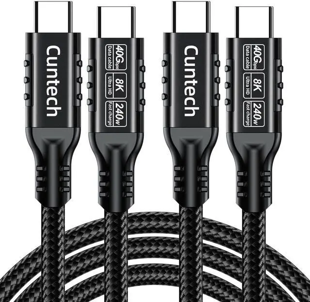 Main image of USB C 40Gbps Data Transfer Cable 3.3ft 2-Pack, 240W PD Fast Charging 8K/4K HD Video Monitor Cable for Thunderbolt 4/3 MacBook for iPhone 17/16 iPad Pro Samsung Galaxy S24/23 Cell Phone Tablet Laptop