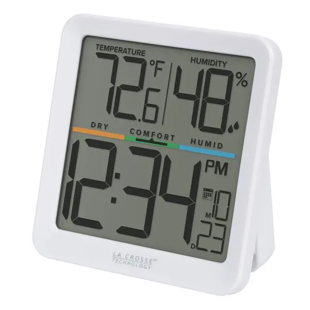 Alt view image 2 of 7 - 302-1408-TBP Indoor Comfort Meter with Time & Date