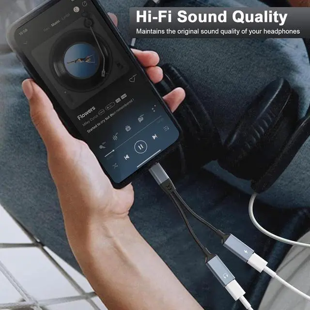 Alt view image 7 of 7 - Apple MFi Certified Dual Lightning Splitter for iPhone/Pad - Audio & Charge Adapter Dongle,Supports Charge, Sync, Music Control