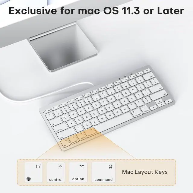 Alt view image 2 of 7 - Wired Keyboard for Mac Users, 1 Cable with 2 Independent USB-C & USB-A Connectors, 78-Key Compact Keyboard with Scissor-Key for MacBook Neo/Pro/Air 13-16, Mac mini/Pro, iMac, MacOS 11.3+