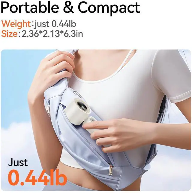Alt view image 7 of 7 - 3-in-1 Portable Handheld Turbo Fan-100 Speeds, 15000 RPM, 10Hrs Cooling, LED Display, 90° Rotation, Travel Fan, Mini Foldable Hand Held Personal Fan for Women Men (white)