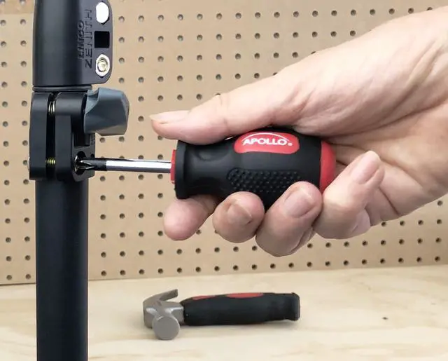 Alt view image 3 of 5 - Tools 4 Piece Stubby Tool Set for Small Hands and Tight Spaces. Convenient and Compact Small Tool Set includes Mini Hammer, Mini Screwdriver Set and Mini Wrench - Red - DT0240
