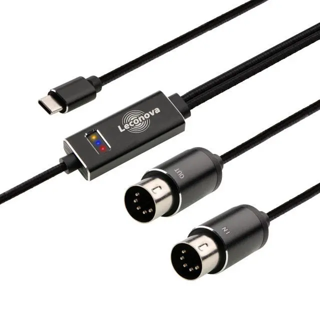 Main image of MIDI to USB Cable USB-A/USB-C 2M 16 Channel MIDI Interface, Plug & Play for Keyboard/Synthesizer/Piano/Drum Machine, Compatible with Roland/Yamaha,Windows/Mac/Android,6.5 Ft(midi-USB-c)