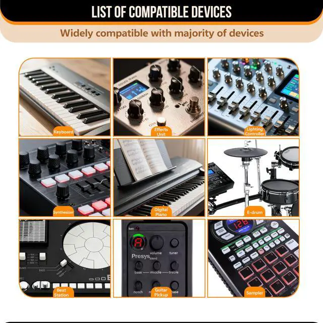 Alt view image 4 of 6 - MIDI to USB Cable USB-A/USB-C 2M 16 Channel MIDI Interface, Plug & Play for Keyboard/Synthesizer/Piano/Drum Machine, Compatible with Roland/Yamaha,Windows/Mac/Android,6.5 Ft(midi-USB-c)