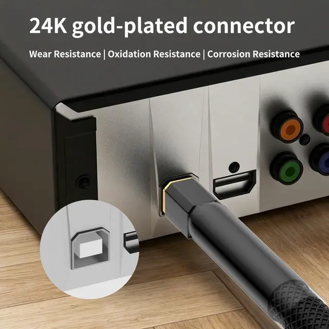 Alt view image 2 of 7 - HiFi USB Cable 3.3FT Type A Male to Type B Male Audio Digital Cable Printer Scanner Cord USB 2.0 for DAC, Decoder, Printer, Scanner