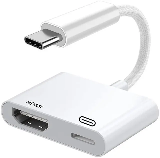 Main image of Apple MFi Certified USB C to HDMI 4K@240Hz Adapter for iPhone 17/16/15, Type-C to HDMI Digital AV Cord with 100W PD for MacBook Pro/Air iPad Pro to TV Projector Monitor