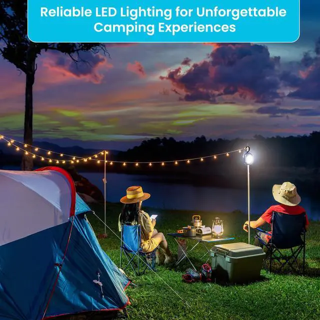 Alt view image 6 of 7 - 3-Pack LED Work Light | Portable Magnetic Work Light with Rotatable Hook, Magnetic Back & Push Button | Battery Operated Pocket Work Lights for Car Repairing, Emergency, Hiking, Camping