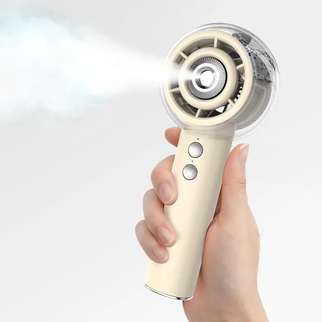 Main image of Portable Misting Fan, Handheld Turbo Fan with Mist, 6000mAh Battery Rechargeable Personal Fans Mister 4-Speed, 25ml Water Spray Tank, Gifts for Women Men Home Office Travel Outdoor Camping
