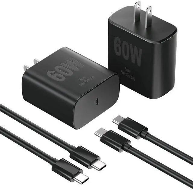 Main image of 60W Super Fast Charger Samsung Charger Android Phone Chargers,2Pack USB C Charger Fast Charging Block & 10FT USB C Cable Cord for Samsung Galaxy S26 Ultra/S26/S26+/S25 Ultra/S25/S24/S23/S22 Ultra/S20