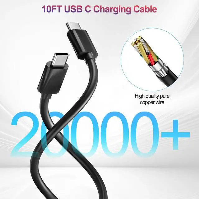 Alt view image 5 of 7 - 60W Super Fast Charger Samsung Charger Android Phone Chargers,2Pack USB C Charger Fast Charging Block & 10FT USB C Cable Cord for Samsung Galaxy S26 Ultra/S26/S26+/S25 Ultra/S25/S24/S23/S22 Ultra/S20