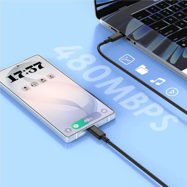 Alt view image 7 of 7 - Dual Port Type-C Fast Charger 60W(in total) for Samsung Galaxy S26 Ultra, 6/6/10/10FT PD3.0 USBC Fast Charging Cable/Cord for Galaxy S26 S25 S24 S23 S22 Plus,Android Phone, iPhone 17/16/15 Pro Max,Tab