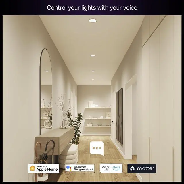 Alt view image 5 of 7 - Essential Smart LED BR30 Bulb 2-Pack, White and Color Ambiance, E26, 7.2W, 2200K-6500K, 650 Lumens, Dimmable LED Bulbs, Works with Alexa, Google Assistant, Apple Home