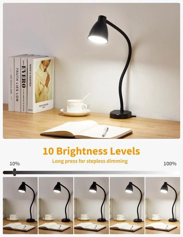 Alt view image 3 of 7 - No Install Bedside Reading Light, Clip-Free Wall Mounted Lamp Black
