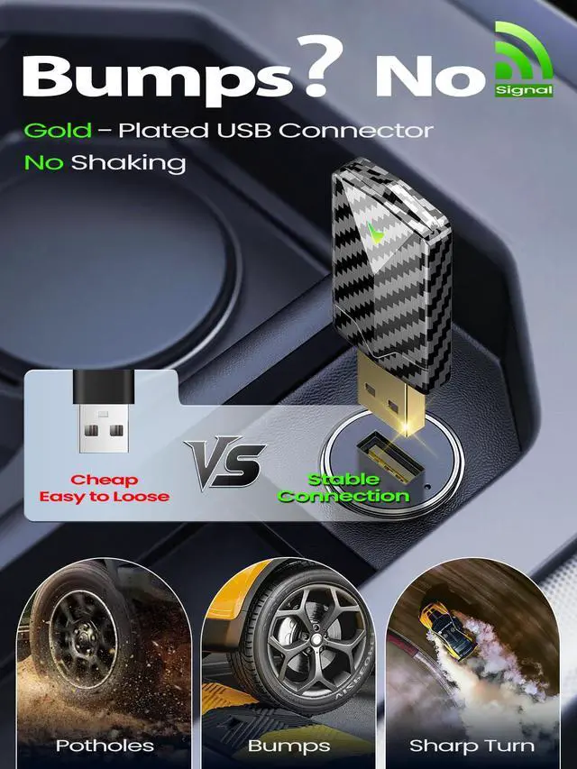 Alt view image 3 of 7 - Wireless CarPlay Adapter for Apple iPhone, Wired to Wireless for Daily Use