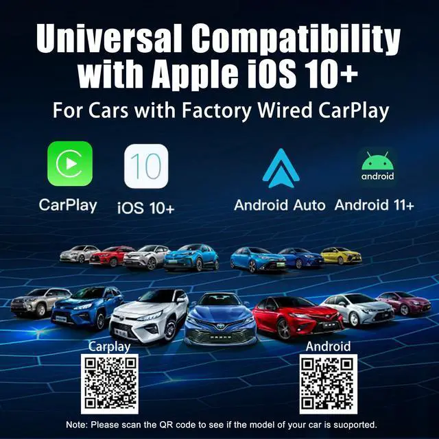 Alt view image 6 of 6 - 2026 Upgraded 2in1 Mini Wireless CarPlay & Android Auto Adapter, Convert Wired Car Play to Wireless for Cars with USB/Type-C Port, Plug & Play USB Dongle Compatible for Apple iPhone & Android Devices
