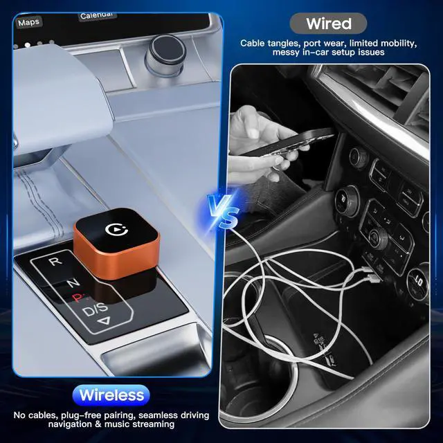 Alt view image 3 of 6 - 2026 2-in-1 Wired to Wireless CarPlay Android Auto Adapter, USB/Type-C Plug & Play Car Dongle, Fast Auto Connect & Stable Signal for Apple iPhone & Android