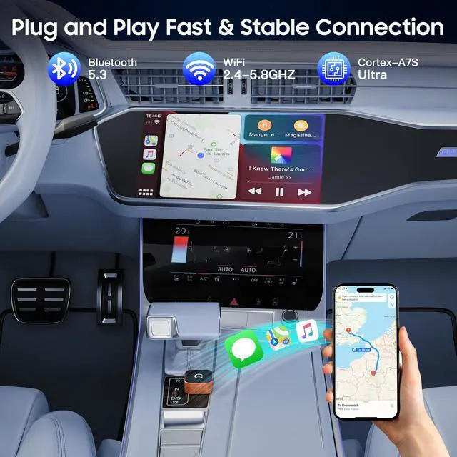 Alt view image 4 of 6 - 2026 2-in-1 Wired to Wireless CarPlay Android Auto Adapter, USB/Type-C Plug & Play Car Dongle, Fast Auto Connect & Stable Signal for Apple iPhone & Android