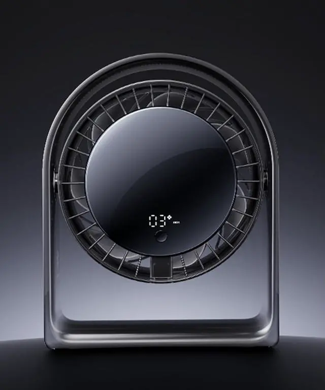 Main image of 2026 New Desk Fan, Quiet Air Circulator Mini Fan for Bedroom, Portable Smart Display USB Fan, 4 Speeds Strong Airflow, 120°Tilt, Small Desktop Table Fans For Office Bedside Room, Translucent Black