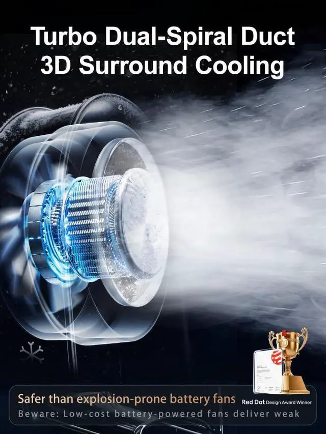 Alt view image 2 of 7 - 2026 New Desk Fan, Quiet Air Circulator Mini Fan for Bedroom, Portable Smart Display USB Fan, 4 Speeds Strong Airflow, 120°Tilt, Small Desktop Table Fans For Office Bedside Room, Translucent Black