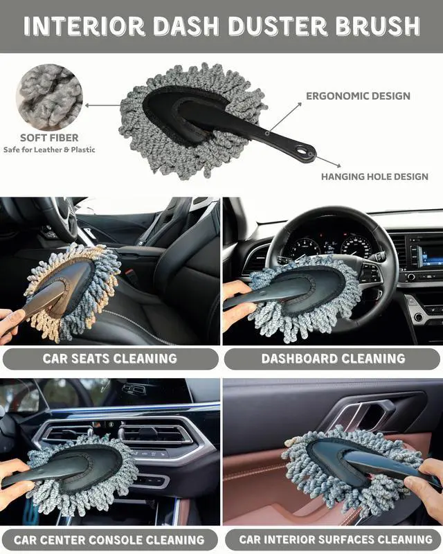 Alt view image 2 of 7 - 18Pcs Professional Car Interior Detailing Kit All-in-One Cleaning Tools for Windows, Dashboard, Vents, Windshield Cleaner Brush, Magic Sponge, Chamois Cloth, Detailing Brushes & Accessories