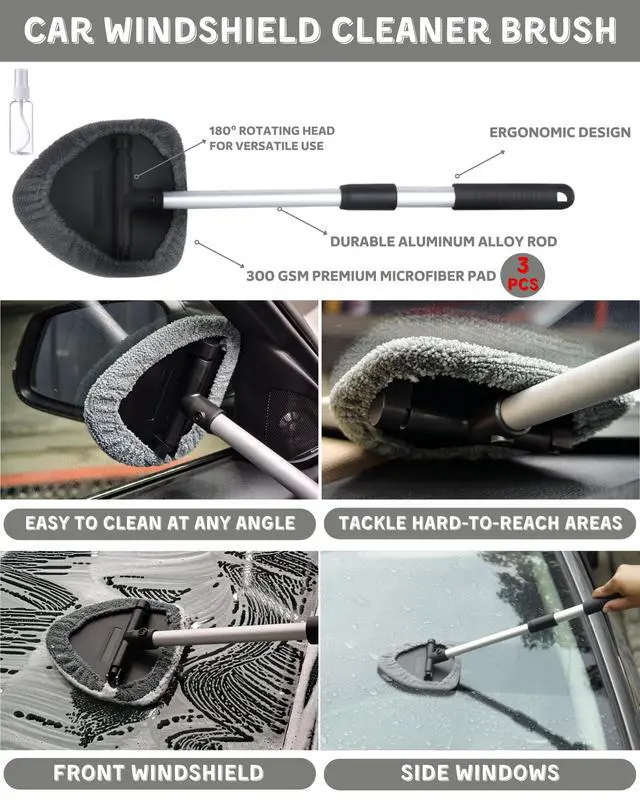 Alt view image 3 of 7 - 18Pcs Professional Car Interior Detailing Kit All-in-One Cleaning Tools for Windows, Dashboard, Vents, Windshield Cleaner Brush, Magic Sponge, Chamois Cloth, Detailing Brushes & Accessories