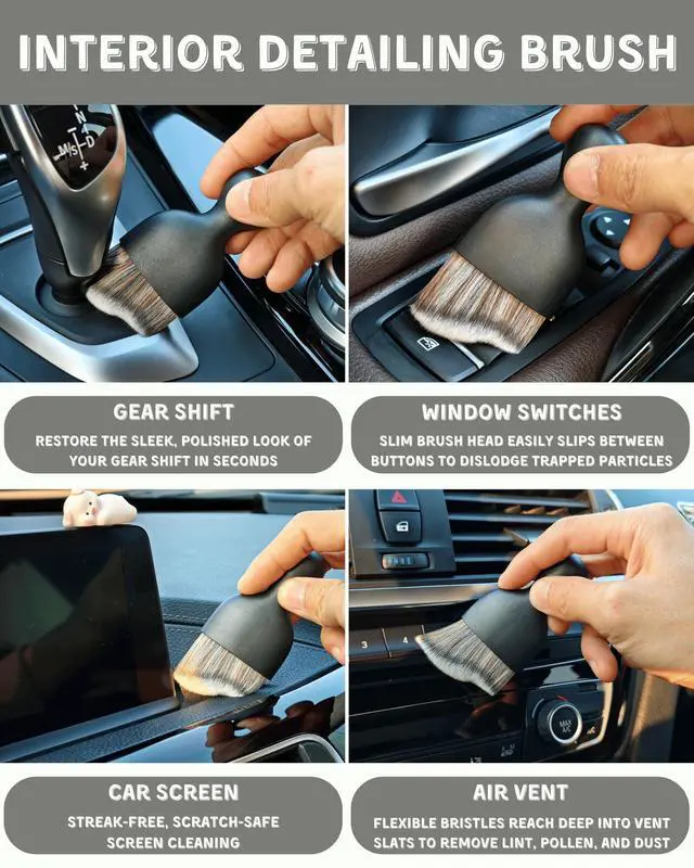 Alt view image 4 of 7 - 18Pcs Professional Car Interior Detailing Kit All-in-One Cleaning Tools for Windows, Dashboard, Vents, Windshield Cleaner Brush, Magic Sponge, Chamois Cloth, Detailing Brushes & Accessories