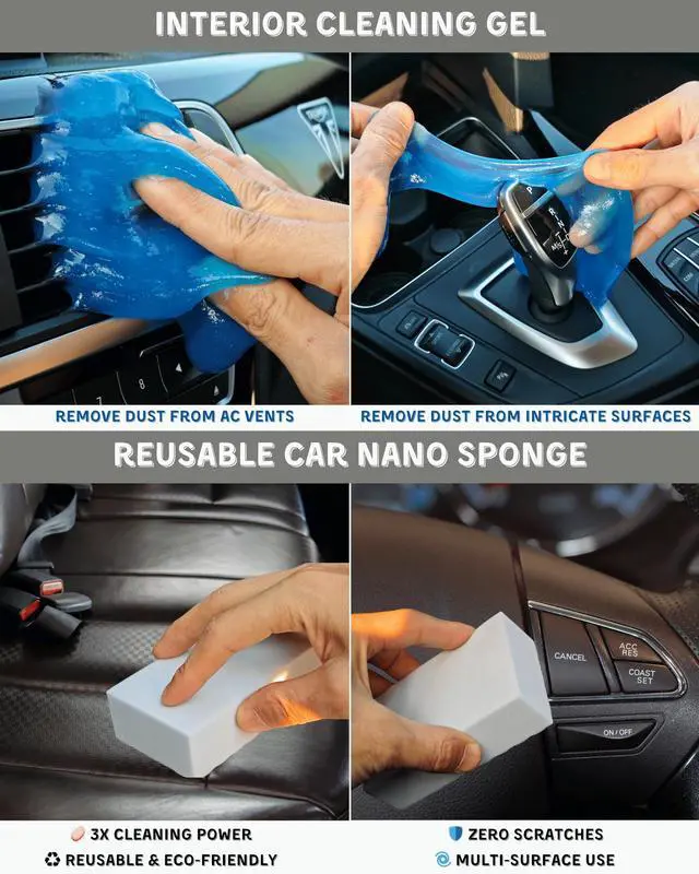 Alt view image 5 of 7 - 18Pcs Professional Car Interior Detailing Kit All-in-One Cleaning Tools for Windows, Dashboard, Vents, Windshield Cleaner Brush, Magic Sponge, Chamois Cloth, Detailing Brushes & Accessories