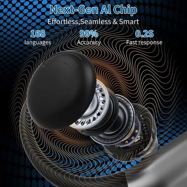 Alt view image 4 of 7 - AI Translation Earbuds Real Time, 144 Languages Translator Earbuds, Bluetooth Open-Ear Translating Earbuds with 30H Playtime, Instant Voice Translator Device for Travel, Business, Learning, Black