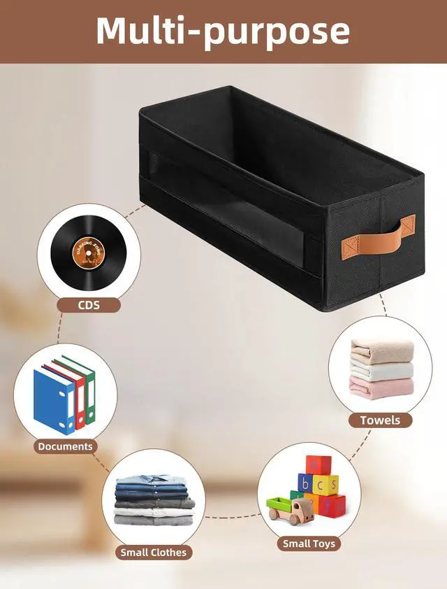 Alt view image 6 of 7 - 4 Packs CD Storage Box with Visible Window, Stackable CD Case Holder with Dustproof Lid and Handles, Holds Up to 148 CDs in Full Jewel Cases-15.75 x 6.10 x 5.31 Inches-Black