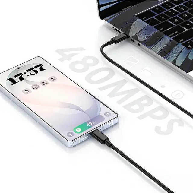 Alt view image 4 of 6 - 60W USB C Charger Block, Super Fast Charger Android 10ft C to C Cable Cord Long, Type C Laptop Charging Power Adapter for MacBook Pro/Samsung Galaxy S26 S25 S24 S23 S22 S21 Ultra/Plus/iPhone 17 16 15