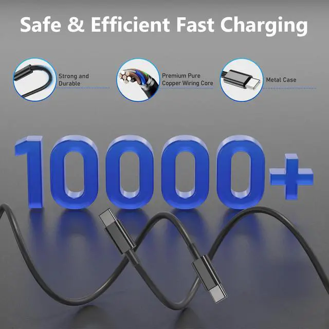 Alt view image 4 of 7 - 2Pack 60W USB C Fast Charger for Samsung Galaxy S26 Ultra/S26+/S26, PD 3.0 Type C Wall Charger Block with 6FT & 10FT USB C to C Cable, Super Fast Charging for S25 Ultra/S24/S23, iPhone 17/16/15