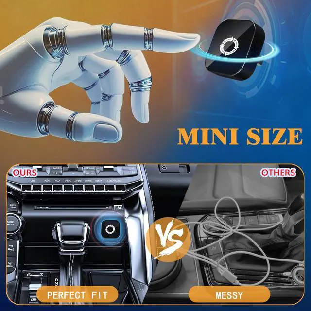 Alt view image 4 of 7 - 4 in 1 Screen Mirroring Wireless CarPlay Adapte, 2026 Upgraded Wired to Wireless for Apple CarPlay & Android Auto & AirPlay & MirrorLink, Mini USB Car Play Adapter with Type-C Extension, Plug and Play