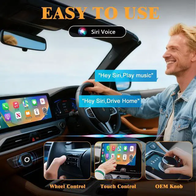 Alt view image 7 of 7 - 4 in 1 Screen Mirroring Wireless CarPlay Adapte, 2026 Upgraded Wired to Wireless for Apple CarPlay & Android Auto & AirPlay & MirrorLink, Mini USB Car Play Adapter with Type-C Extension, Plug and Play