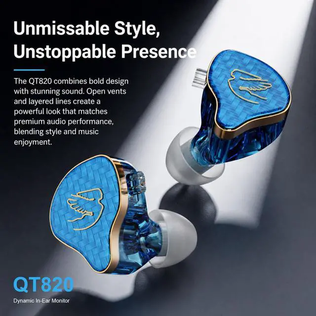 Alt view image 2 of 7 - in Ear Monitor Headphones Hybrid 1BA+1DD HiFi Deep Bass IEM Earphones Wired Gaming Earbuds with Ear Tips Professional in Ear Headphones for Musicians Singers Without Microphone, Blue