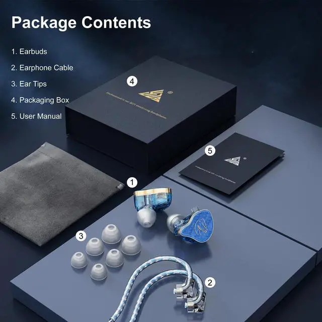 Alt view image 7 of 7 - in Ear Monitor Headphones Hybrid 1BA+1DD HiFi Deep Bass IEM Earphones Wired Gaming Earbuds with Ear Tips Professional in Ear Headphones for Musicians Singers Without Microphone, Blue