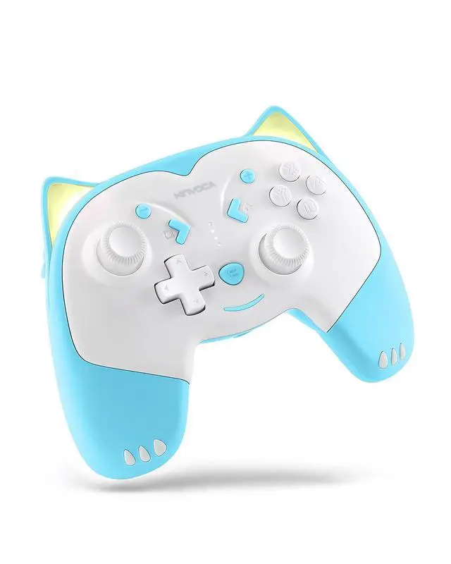 Main image of Wireless Controller for Nintendo Switch/Switch Lite, Cute Pro Controller with Turbo, Motion, Vibration, Wake-Up, Headphone Jack and Breathing Light - Blue