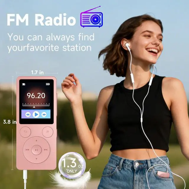 Alt view image 6 of 7 - 32GB MP3 Player with Bluetooth 5.3, Speaker, Simple Physical Buttons