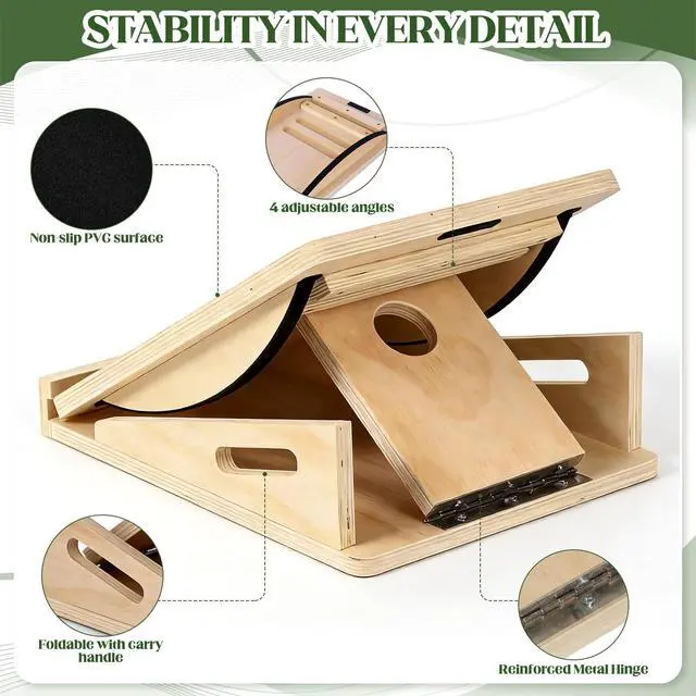 Alt view image 3 of 7 - Slant Board 2-in-1 Calf Stretcher for Squats, Balance Board 500 LB